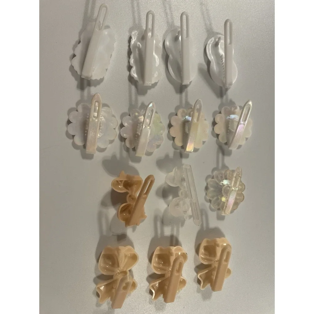 Vintage Lot Hair Clip Butterfly Flower Bows White Iridescent Holo‎ 80s 90s Y2K